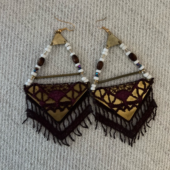 Thisilk Bazaar Earrings Burgundy - Picture 2 of 5